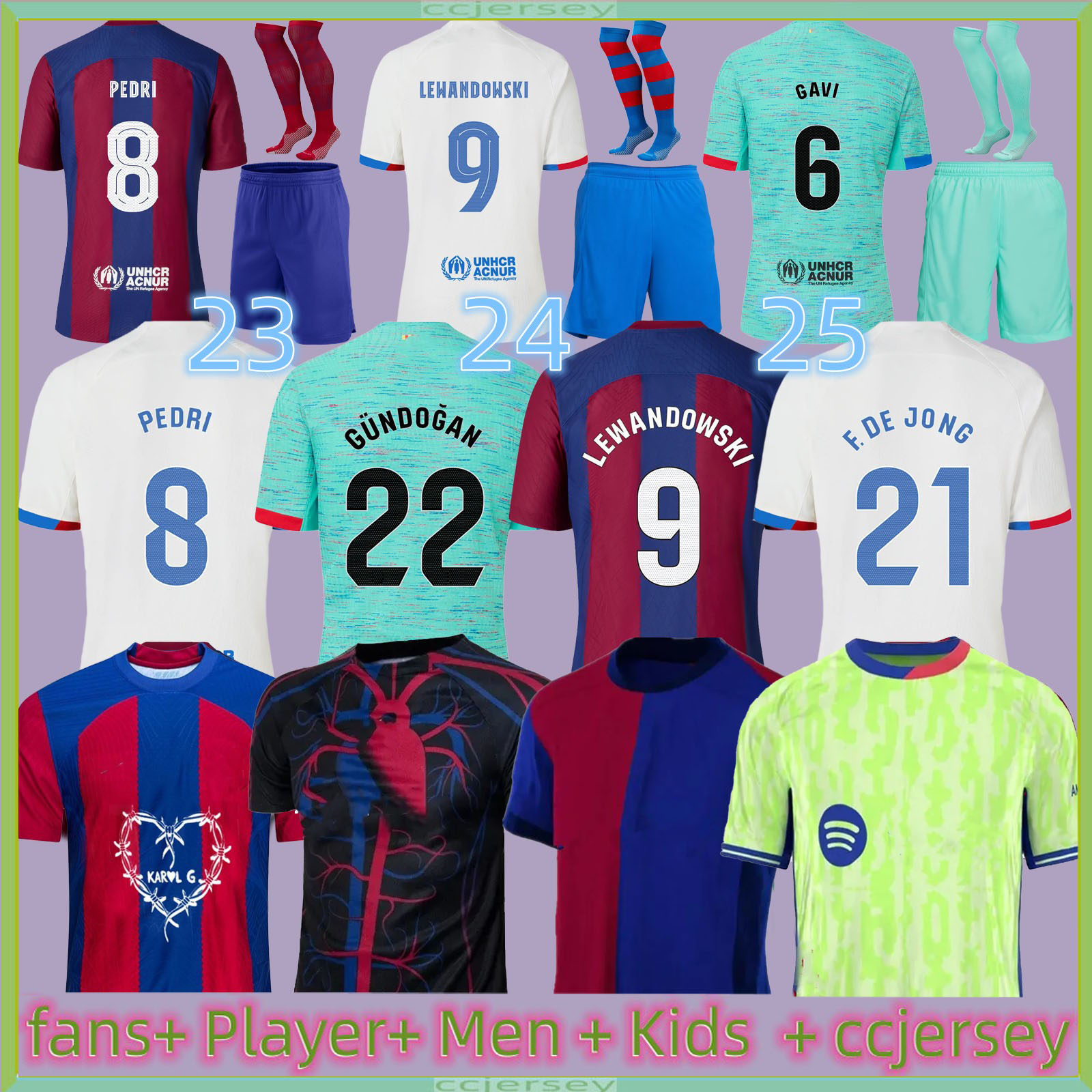 LEWANDOWSKI soccer jerseys 24 25 Karol G PEDRI GAVI R. ARAUJO FERRAN RAPHINHA 2024 2025 F. DE JONG Camiseta De Football shirt men kids kit LAMINE YAMAL Cubarsi ROMEU 