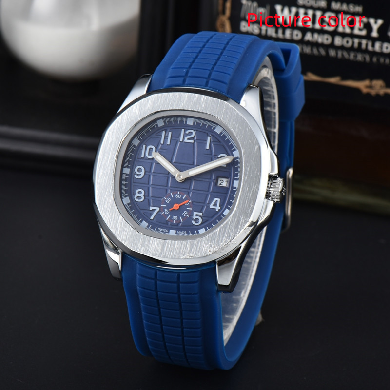 Pate Wrist Watches for Men 2024 Mens Watches Three needles Quartz Watch High Quality Top Luxury Brand designer Clock Rubber Belt Fashion Grenade Mon