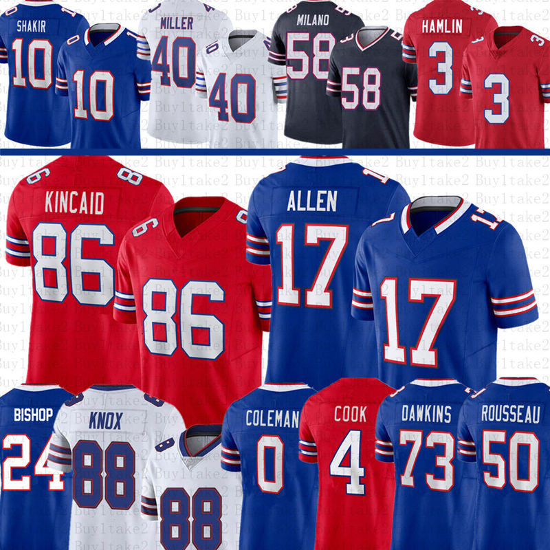 Josh Allen 0 Keon Coleman Football Jersey Dalton Kincaid Von Miller Khalil Shakir Dawson Knox Matt Milano James Cook Curtis Samuel Cole Bishop Dion Dawkins Jim Kelly 