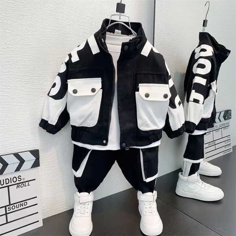 Boys Clothing Set Jacket Suit Spring and Autumn Clothing Childrens Sportswear Set Boys Baby Coat Pants Two-piece Set 2024 New H251208-image-1087662287