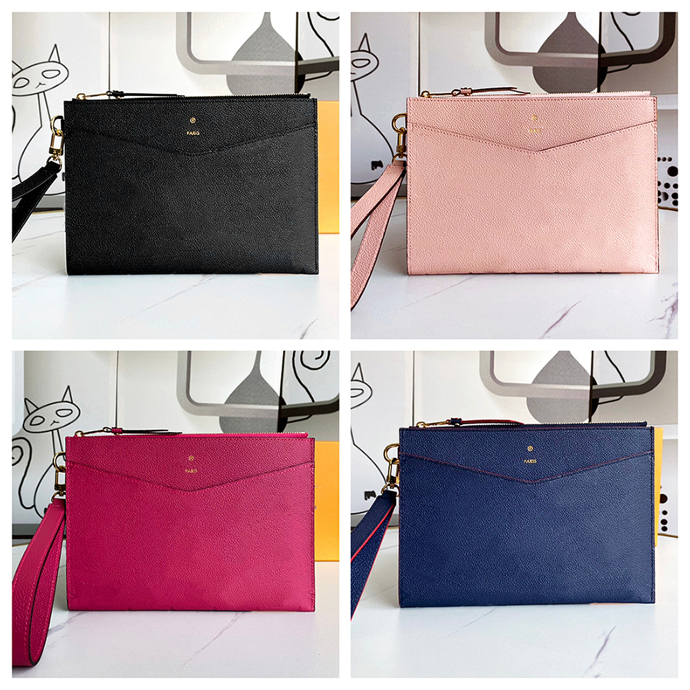 10a quality Womens Fashion Clutch Designer Melanie Luxury small handbag purses Zipper iPad pouch Women Business Leather wristlet clutch Mini pochett