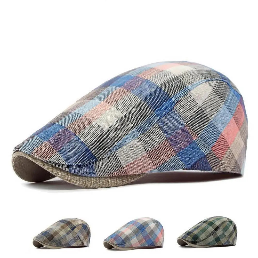 Four Seasons Men Berets Hats Cotton And Polyester 55-59cm Multicolor Plaid sboy Caps Classic Style BL0198 240520