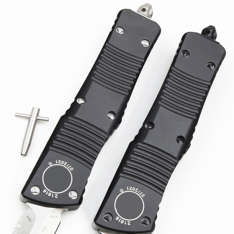 A5-Edge toothed plate Mic Tech Knife Blade 60HRC Hardness Aluminum Alloy Handle Outdoor Camping Self Defense Fruit knives-image-978167676