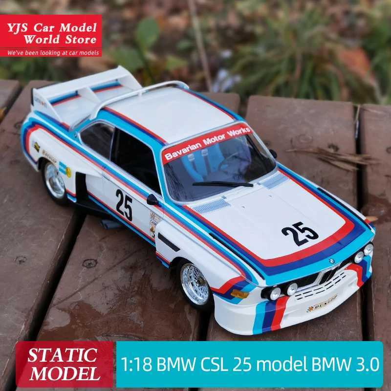 Diecast Model Cars Minichamps 1 18 FOR BMW CSL 25 model 3.0 Car Model Static display holiday gift collection for friends Y240520N1GK-image-978348199