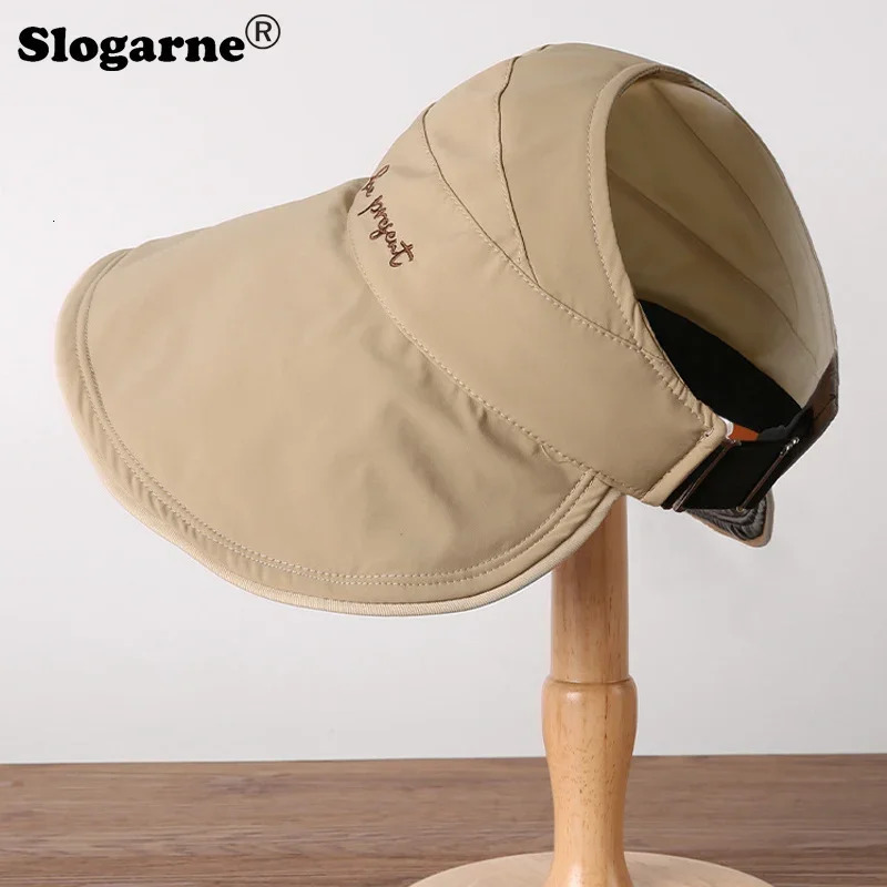 Sunscreen Bucket Hat Womens Summer UV Protection Outdoor Sun Hats Outdoor Face Cover Big Brim Visors Girls Fashion Berets Caps 240520