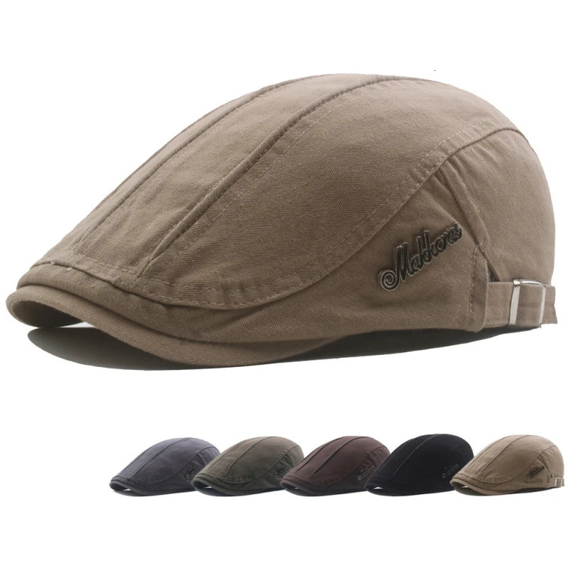 HT3562 Berets 100% Cotton Beret Cap Men Women Spring Summer Cap Hat Unisex Adjustable Flat Cap Male Female Beret Hat 240520