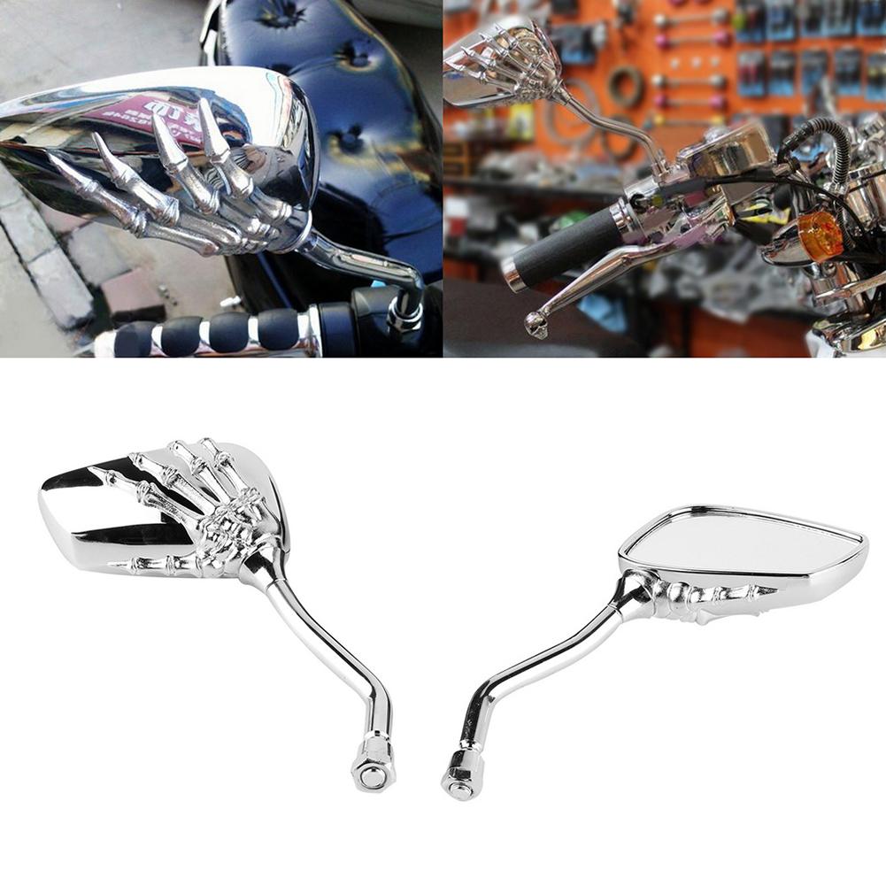 2026 New 1 Pair Left Right Universal Chrome Skull Hands Side Rear View Mirrors 10 X 6 5Cm Motorcycle Accessories Free Shipping