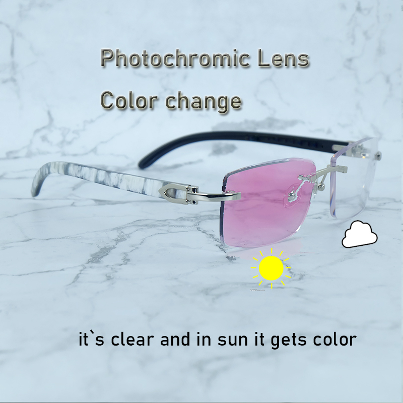 Lunettes de soleil photochromiques Couleur de deux couleurs Lenses 4 Saison Lunes Interchangemble Men de marbre Buffs Marbre Shades Chédiques 012
