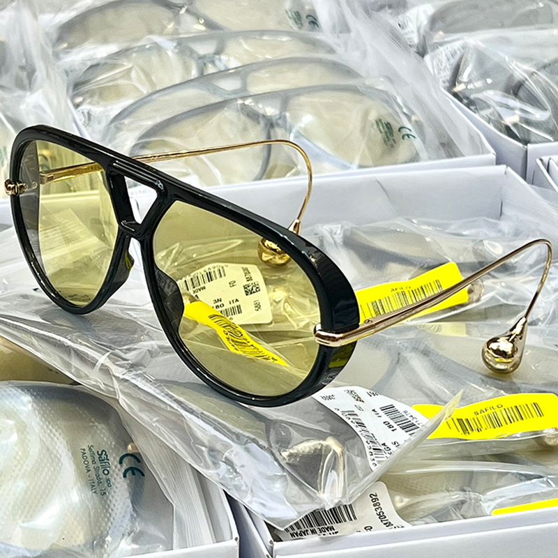 Sunglasses For Women Men Pilot Sunglasses 1273 1274 Goggles Anti-UV400 Metal Oval Designer Sunglasses Full Frame Protect eyes Yellow Glasses-image-981747198