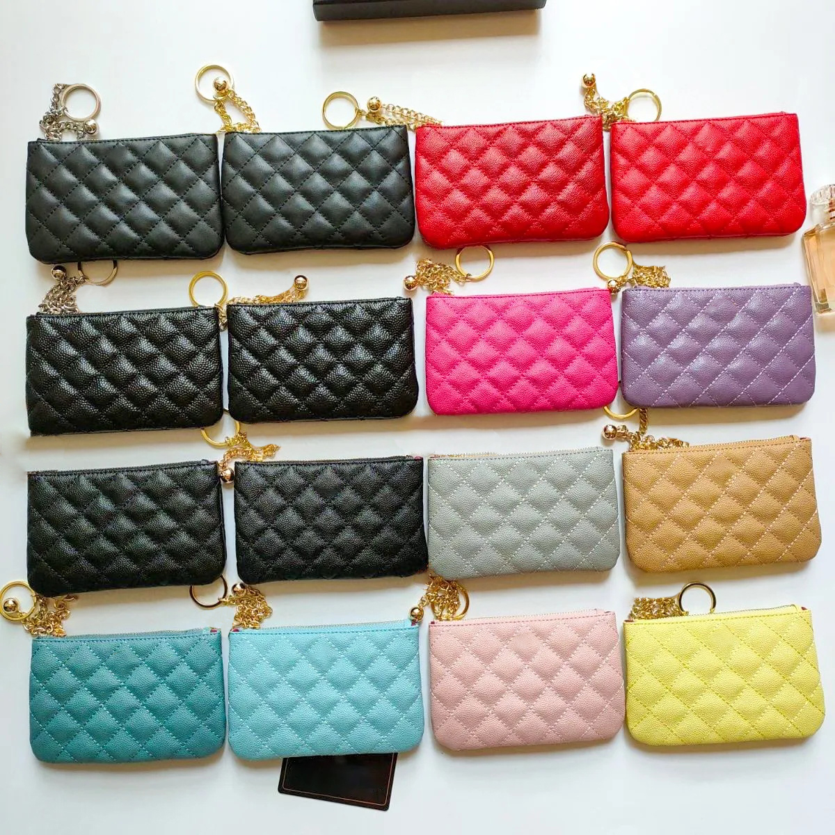 Fashion Card Holders Luxury Coin Purses Designer Key Wallets bag cardholder Womens Purse mens Wallet Leather gold coin caviar quilted key pouch k