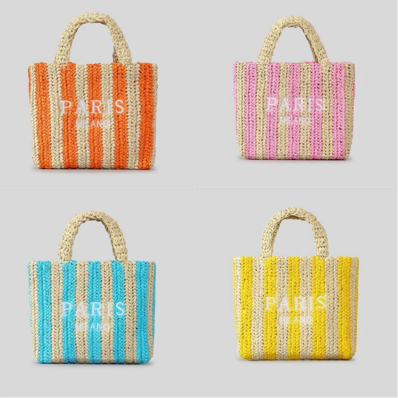 Luxury womens man summer beach triangle designer shoulder bags weave Raffias tote straw bag lady handbags purse mirror quality woven crossbody po-image-978534098