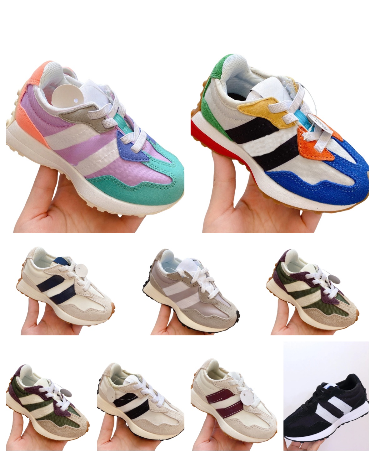 Marque Kid Designer Sneakers Spring Summer Enfants bébé extérieur Sweet Sneaker Le cuir respirant Patchwork à lacets Chaussures Boys Kids Girls S