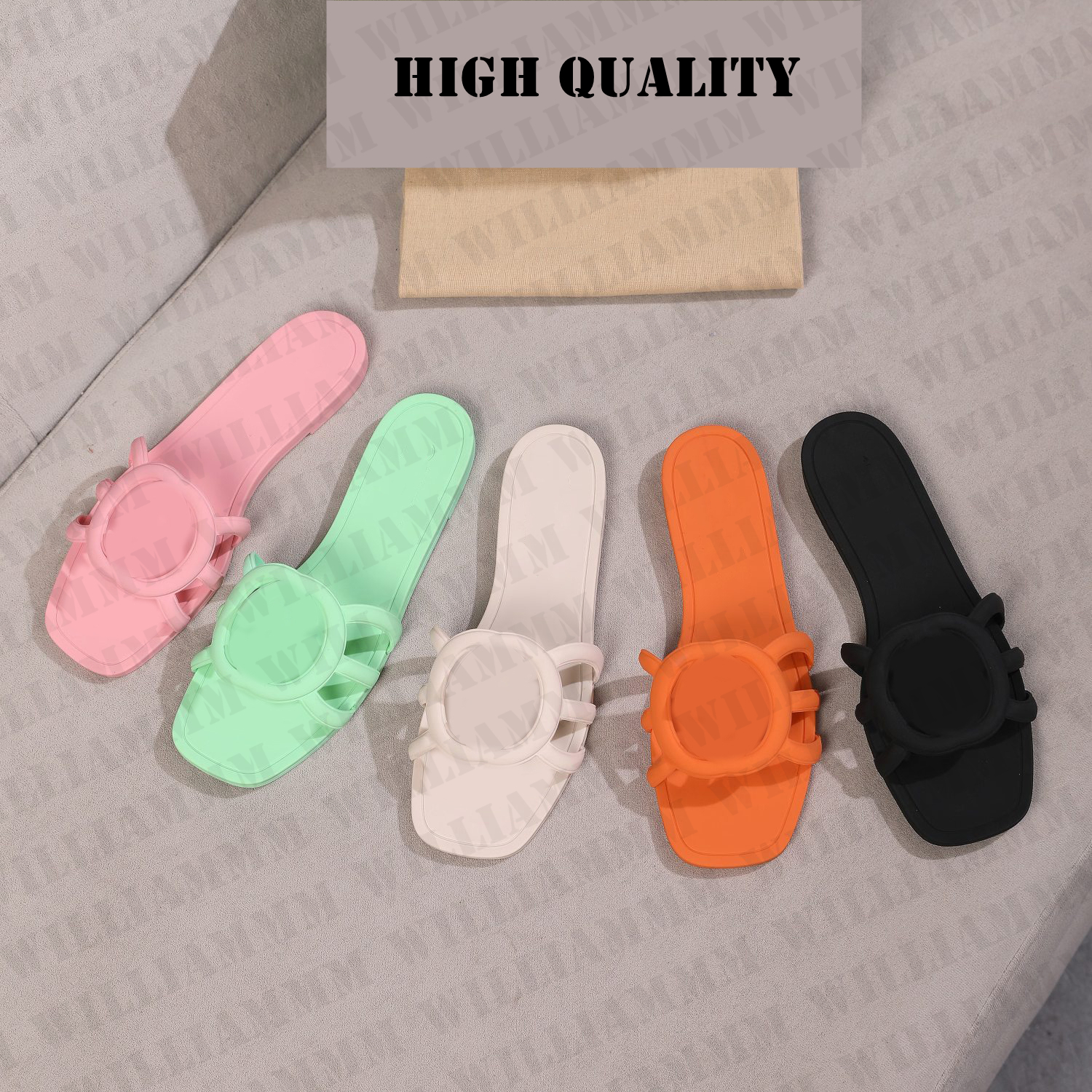 Women&#039;s designer sandals with sliding cover, luxurious flat slippers, summer beach sandals, classic rubber sliding cover, outdoor casual wom-image-978991561