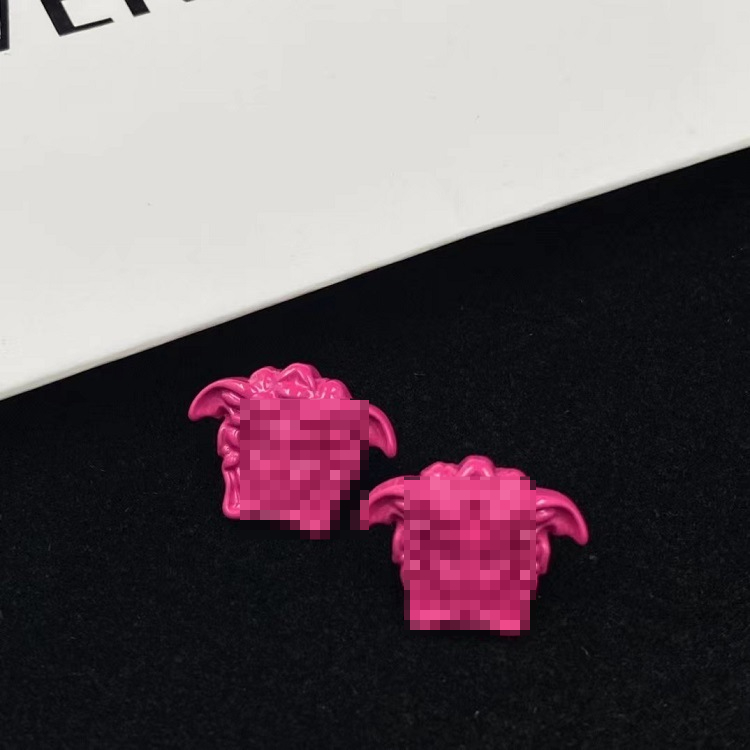 Beauty Red Brass Charm Earrings Unique Design European and American Fashion Silver Needle-image-978923721