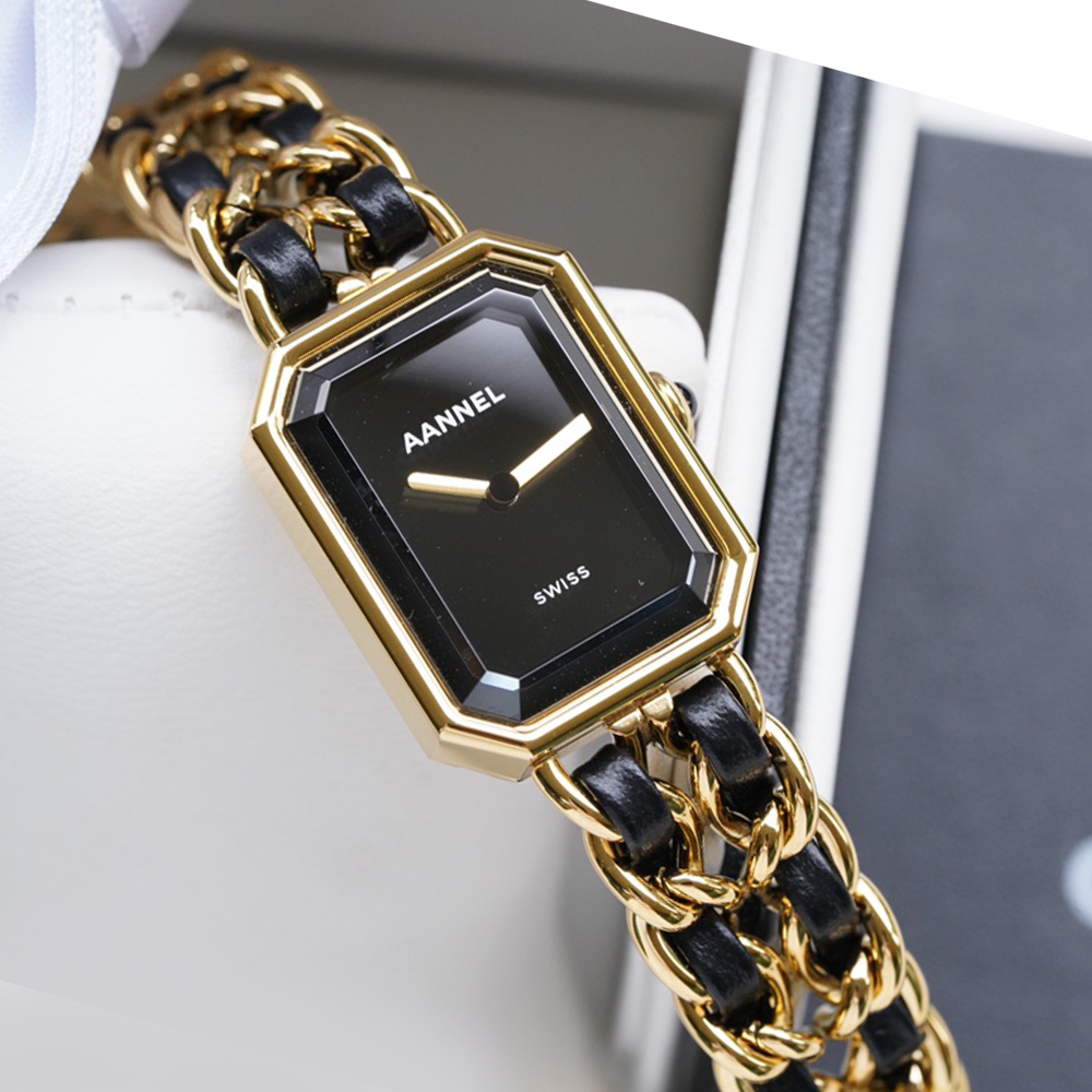 designer premiererock watches luxury fashion watch high quality women quartz movement stainless steel yellow gold plated natural onyx cabochon le-image-978954012