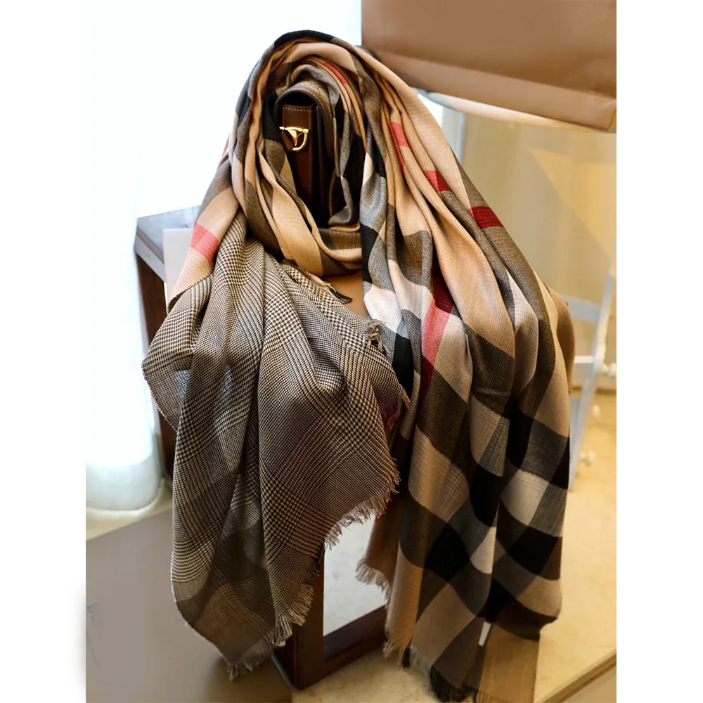High Quality Brand Designer cashmere scarf Wool classic Men Women Winter fashion Striped plaid Letter shawls pattern Pashmina shawl soft B0029-image-978902026
