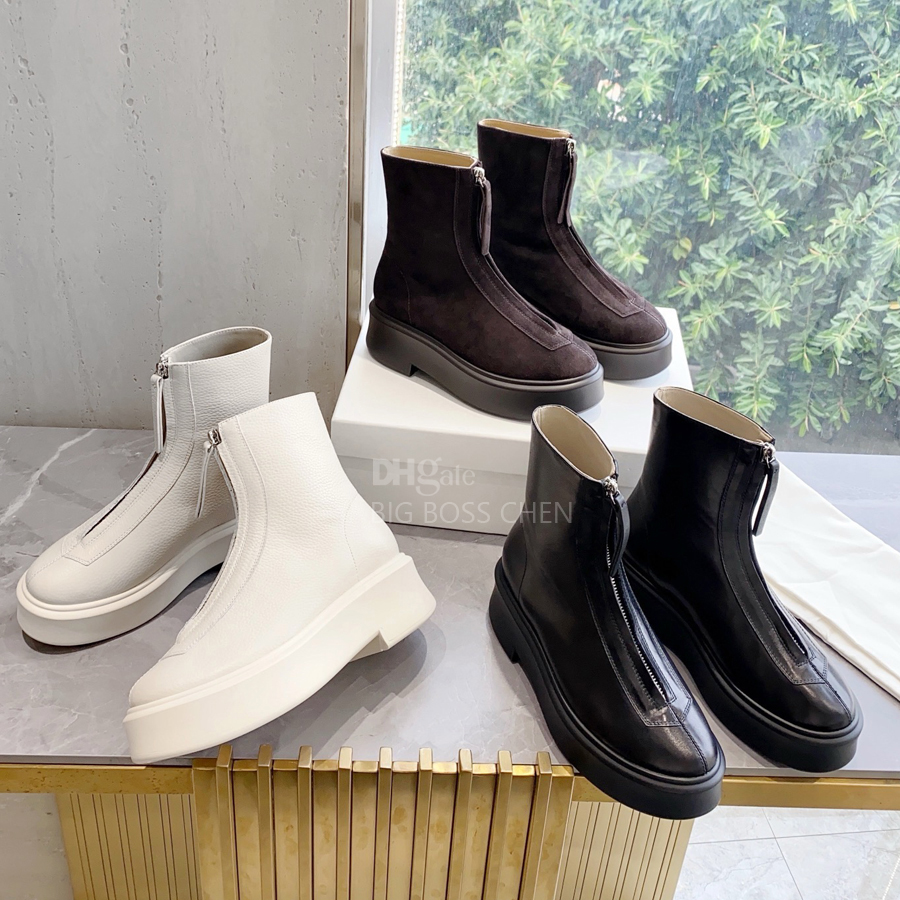 new Zipper Casual Suede Zipper Casual Chunky heels Ankle Boots womens Platform Motorcycle Boots Combat Knight Boots Luxury Designer boots 35-41 Brow