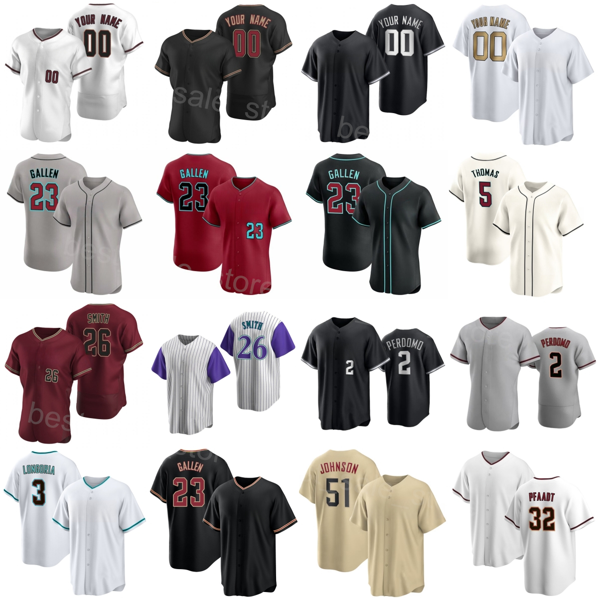 Man Women Kid Baseball 15 Randal Grichuk Jerseys 51 Randy Johnson 5 Alek Thomas 2 Geraldo Perdomo 26 Pavin Smith 31 Jake McCarthy 3 Joc Pederson Zac