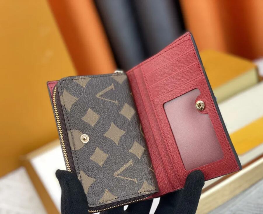 Womens mens designer wallets luxurys zipper multifunction purse flower letter short card holder High-quality ladies fashion small clutch bag with-image-979460028