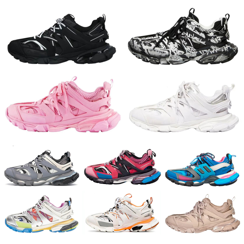 Luxury Designer shoes Mens Women Casual Shoes Track 3.0 Triple white black trainers Chunky sneakers leather Trainer Nylon Printed Platform shoes-image-979366934