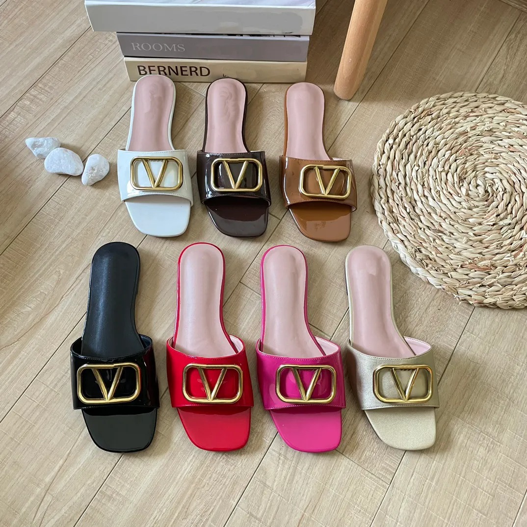 designer slides Women Sandals Slippers Signature Slide Grainy Cowhide Sexy Casual Sandal Summer Designer Luxury Fashion Ladies Beach Flat Flip Fl-image-979329216