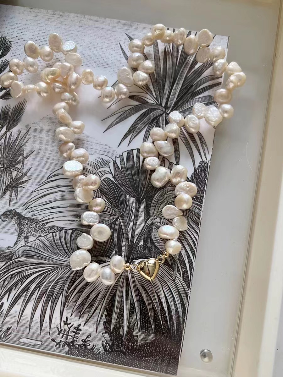 Collier en argent Collier de perles naturelles de luxe avec boîte Collier de créateur de chaîne de clavicule de couleur naturelle pour femme Coll