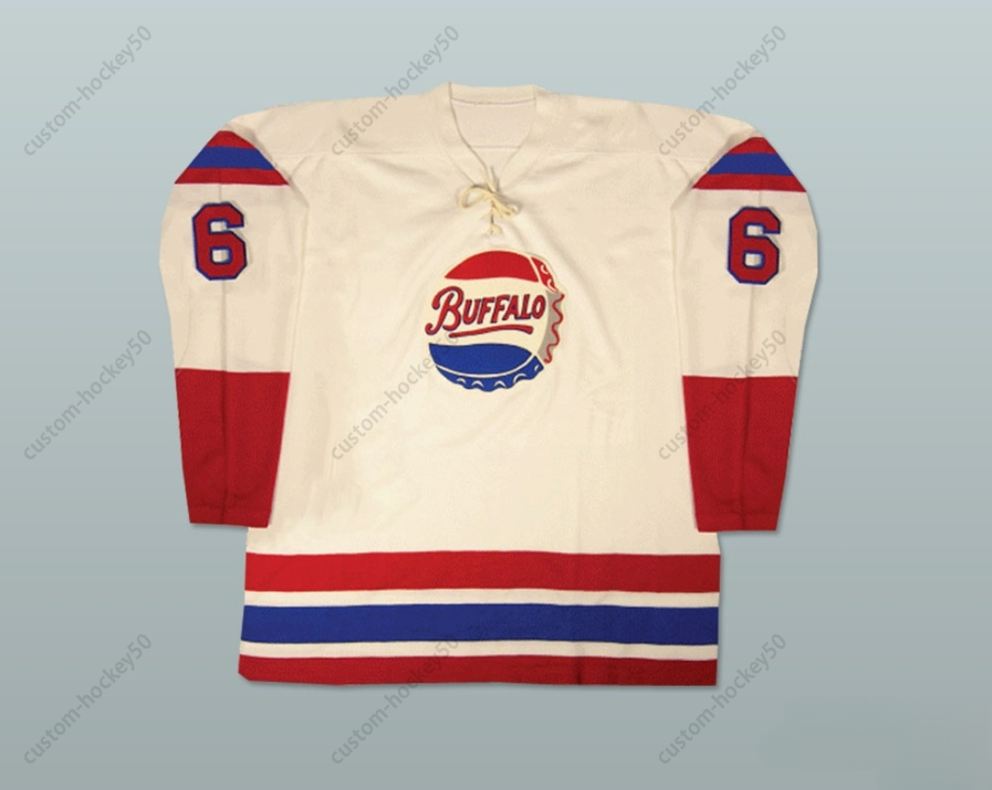 Buffalo Custom Bisons Jersey de hockey old school cousé S-M-L-XL-XXL-3XL-4XL-5XL-6XL