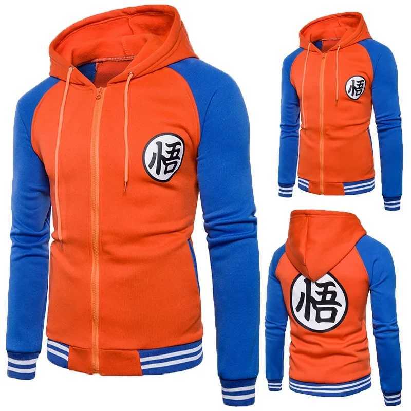 Men's Hoodies Sweatshirts New Cartoon D-Dragons Role Play Come on Hooded Ball Z Sweatshirt Zipper Cardigan Goku Kame Symbol Casual Baseball-image-979170694