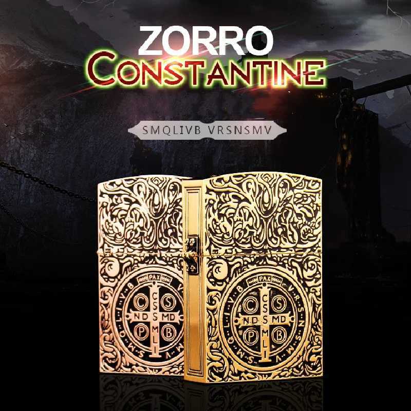 Lighters 1 1 Limited edition ZORRO Oversized Kerosene Lighter Metal Personality Constantine Creative Heavy Armor Oversized Lighter Gift L260522-image-979087533