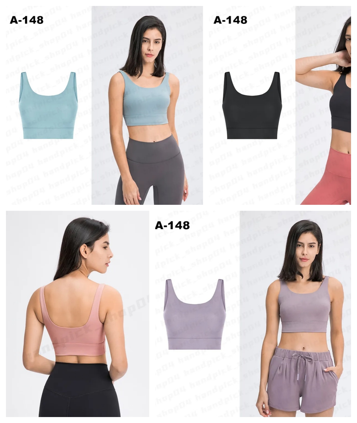 Lu Womens U Back Sports Yoga Bra Sleeveless Crop Tops Fashion Tank Tops Low Impact Workout Yoga Bra with Built in Bra A-148