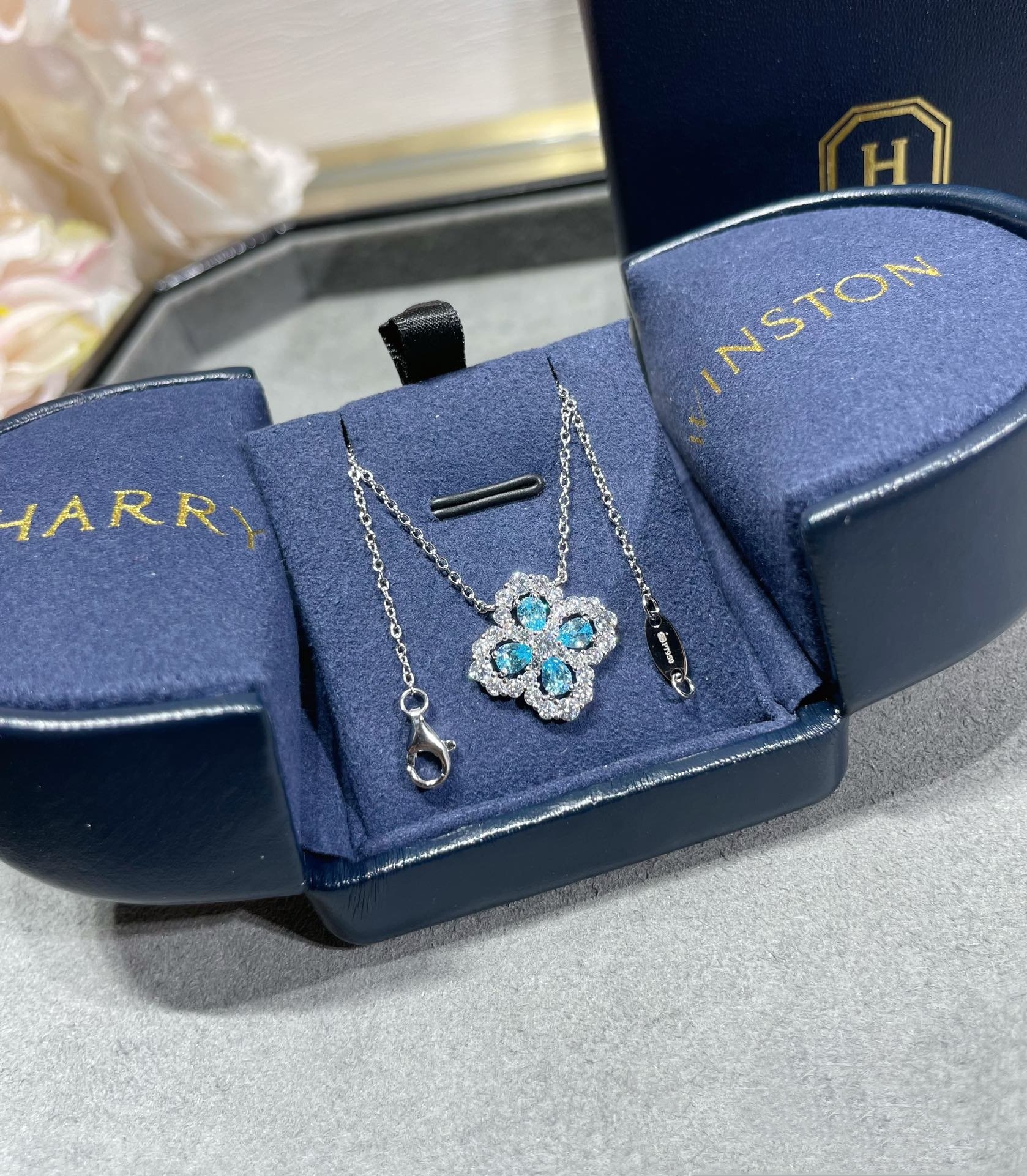 Necklace mossinite pendant designer necklaces white Plated Sier Graduated Brand Designers Letters Geometric Famous Women Round Crystal Rhie Gold