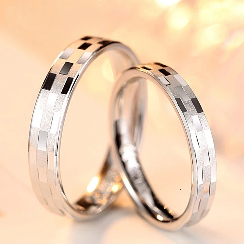 Romantic 100% Pure 925 Sterling Silver Rings For Women Men Wedding Fine Jewelry Couple Rings For Lover Valentines Gift 240524