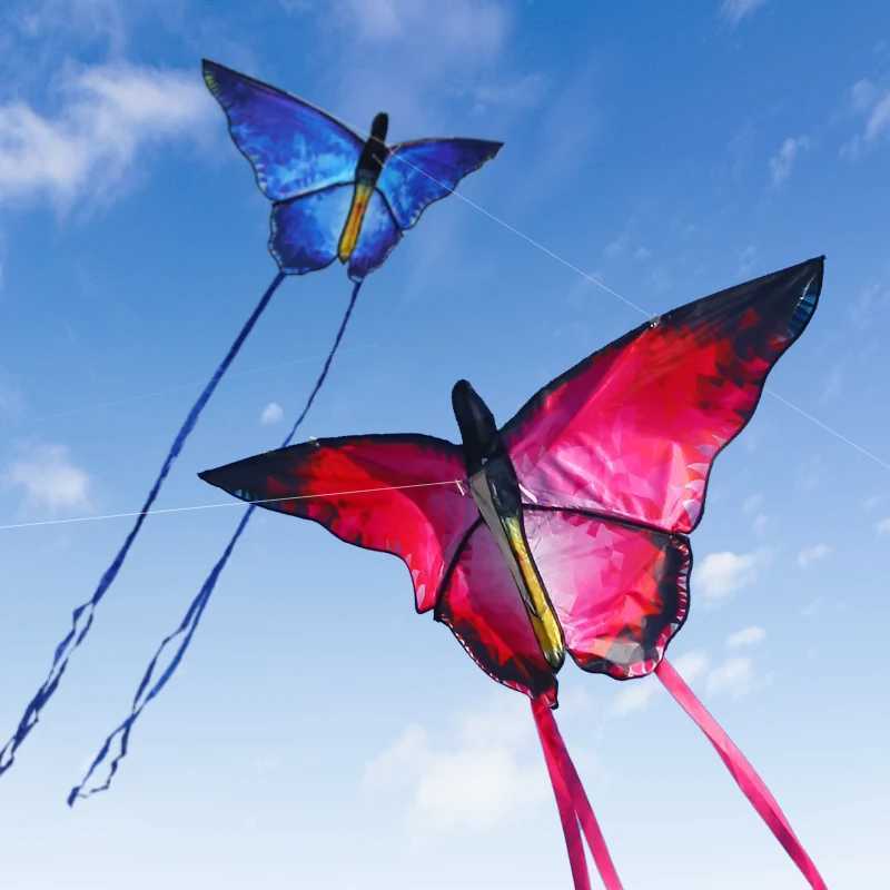 Kite Accessories Beautiful butterfly kites Red Crystal Butterfly kites With 100m kite string Children adults kites factory outdoor Toys L251030-image-979621976