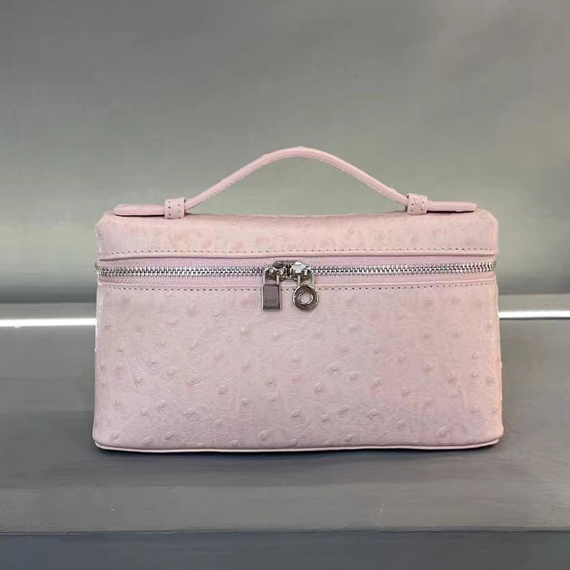 Extra Pocket Mens Toiletry Bags Designer Bag Ostrich Box Tote Bag Wash Bag Luxury Makeup Bag Vanity Case Cosmetic Bag Pink Purses Lizard Pattern Zip