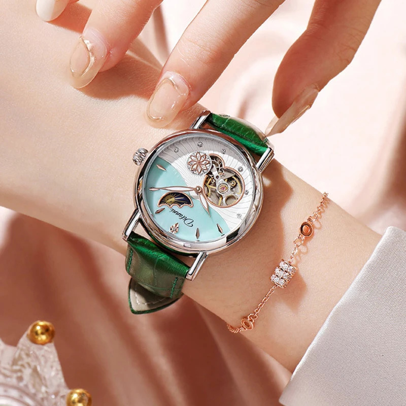 Womens Watches Waterproof Luminous Skeleton Original Automatic Mechanical Watch for Woman Elegant Ladies Watch Reloj Mujer 240524