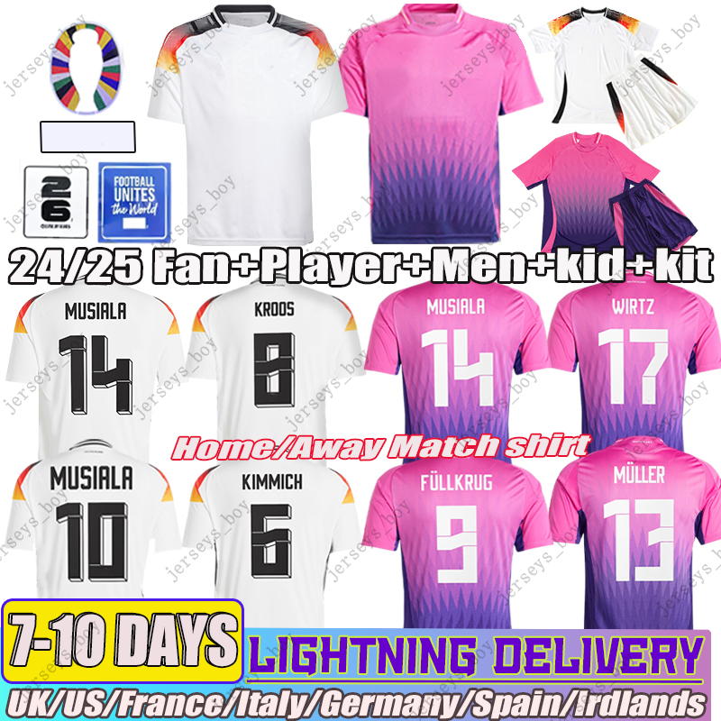 24 Germany HUMMELS GNABRY Soccer Jerseys European kit KROOS WERNER DRAXLER REUS MULLER GOTZE Men Football Shirts Kids Kits Fans Player Version Home away Deutschland 