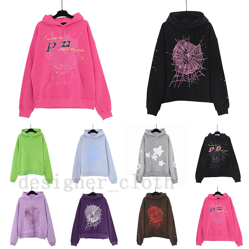 Cheap Wholesale Spider Hoodies Sp5der Young Thug 555555 Angel Pullover Pink Red Hoodie Hoodys Pants Men Sp5ders Printing Sweatshirts Top quality Many Colors 