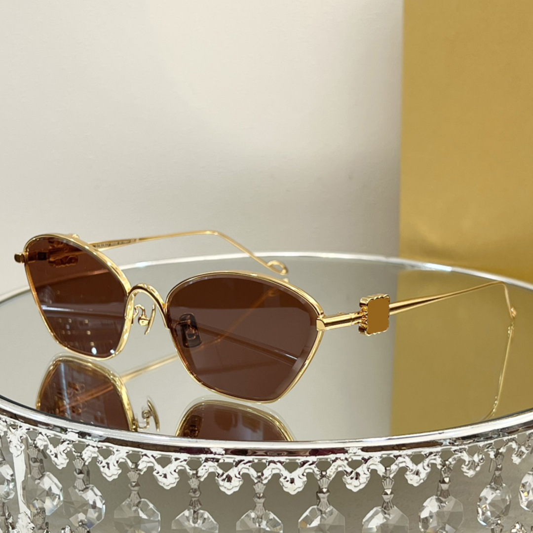 Designer Sunglasses Fashion European and American Metal Luxury Cat Eye Spice Girl Sunglasses Holiday Travel Driving UV Protection LW40115-image-979655971