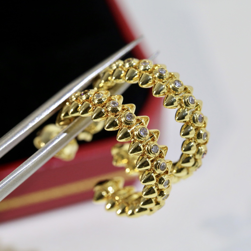 clash earrings for woman designer stud yellow metal Gold plated 18K T0P quality official reproductions classic style brand designer with box 002-image-980285554