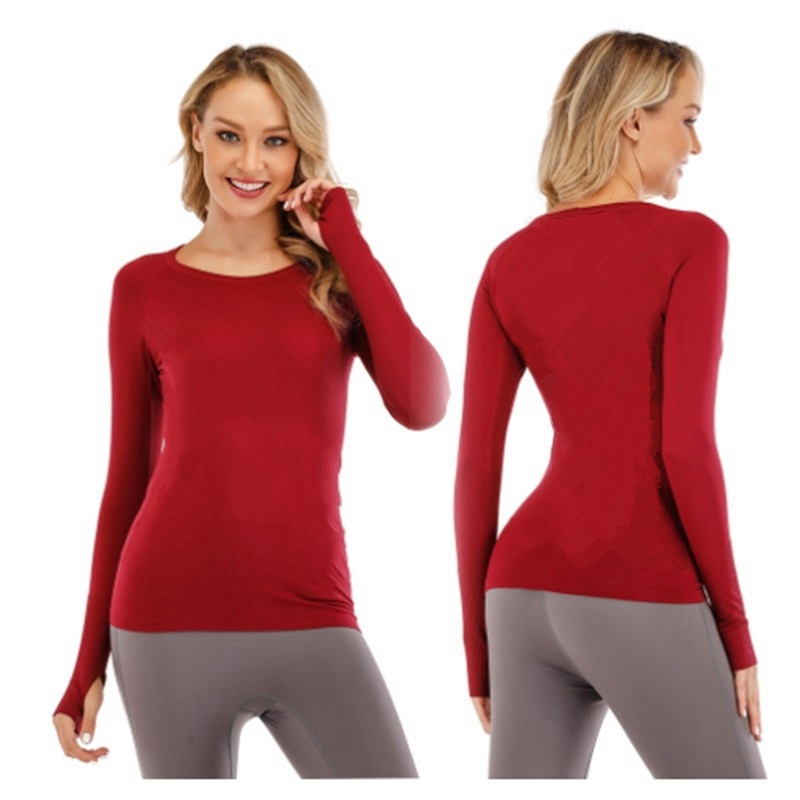 Women&#039;s Long Sleeve Sports Yoga T-shirt Comprehensive sports Switch workout GYM clothes Solid Color Hot-image-776045385