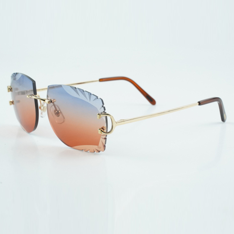 New factory direct sales luxury fashion sunglasses 3524014-A claw arm carved lens size 58-18-135 mm
