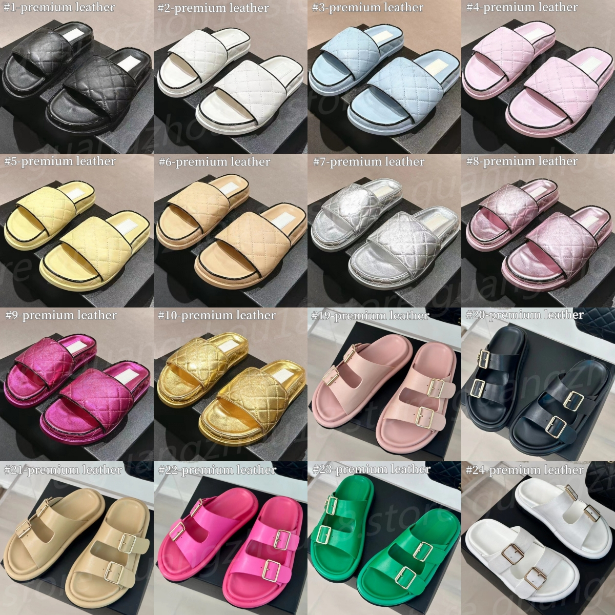 10A Premium Designer Leather Slippers with Letter Logo Women's Woven Shoes with Platform Summer Holiday Beach Style Slippers-image-980127897