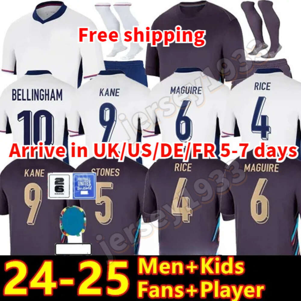 24 25 Euro EnglandS jersey home away Soccer Jerseys RICE SAKA FODEN RASHFORD STERLING STONES GREALISH KANE Men Kids fans player Football Shirt kits 
