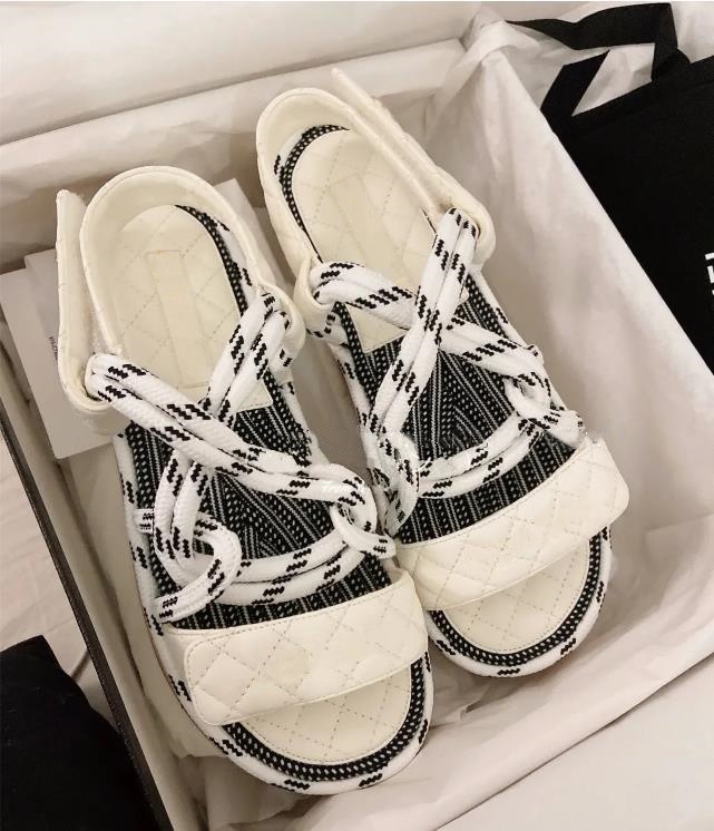 Sandals channel New Luxury Designer Sandals Woman Shoes channel Braided Rope With Traditional Casual Gladiator Fashion brand Slide Women Shoes 