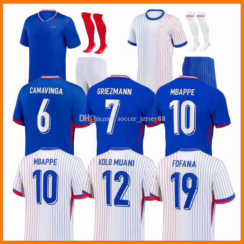 24 25 MBAPE KANTE COMAN SOCCER JERSEYS 2024 2025 Fans Joueur Version Griezmann Giroud Maillot de Foot Men Shirt Kids Kit Varane Dembele Français