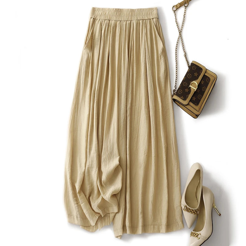 High Waist Solid Color Dape Wide Leg Pants Womens Summer Korean Style Loose plus size Elegant Casual Anklelength 240513