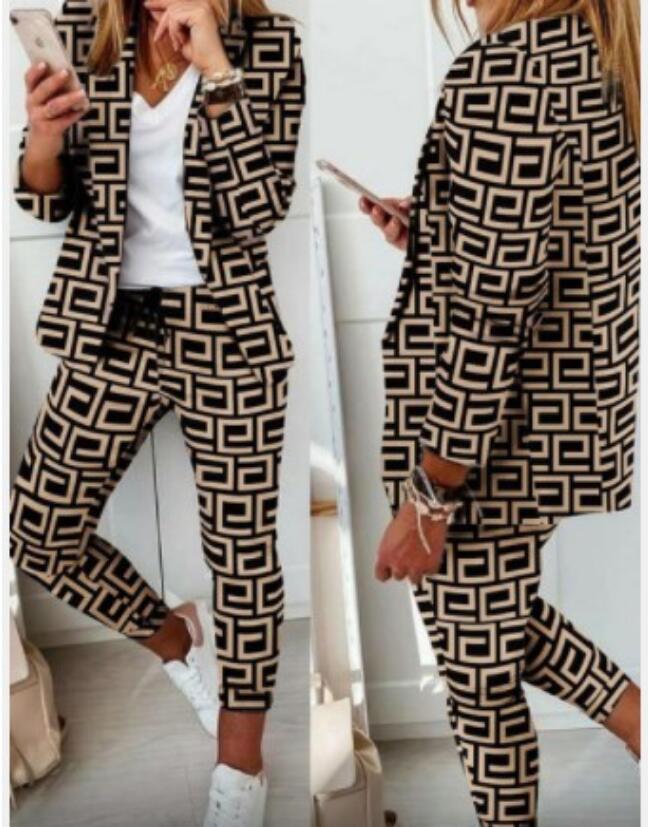 luxury designer Women's Suits & Blazers jacket suits clothes blue series Spring Autumn new released set