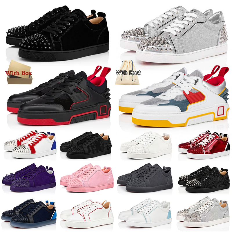 Patent calf leather red bottoms Chaussures de loisirs pour les femmes Plate-forme Designer Chaussures de sport Hommes Basse aide épingles Chaussu