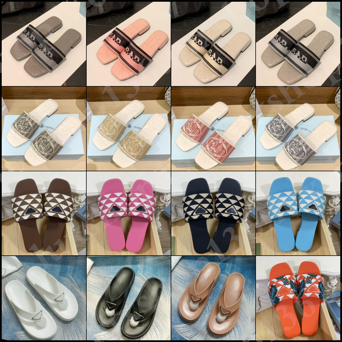 Fashion Designer Shoes Women Leather Slippers Summers Beach Sandals-image-981063656
