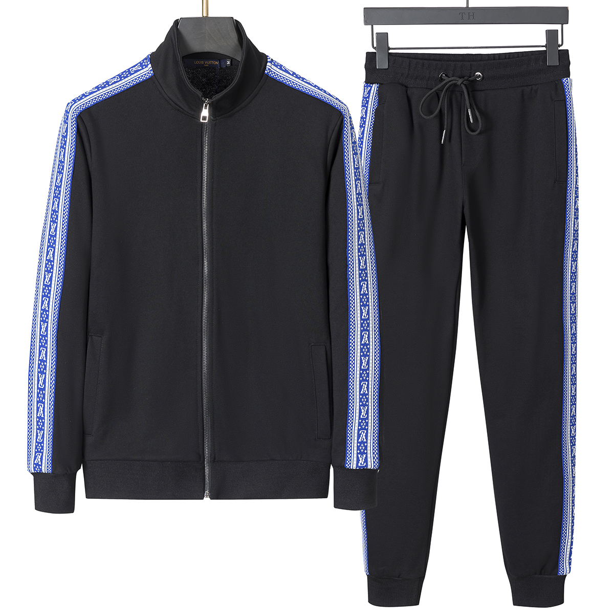 Tracksuit pour hommes Deux pièces sets vestes manches longues et pantalons avec lettres broderie de mode de mode printemps d'automne de sports de